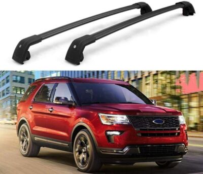2Pcs Fit for Ford Explorer 2020 2021 Aluminum Roof Rail Rack Cross Bars Crossbar