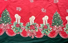 Vtg Wamsutta Cotton BLend Double Border Christmas Fabric 72" W x 4 yds