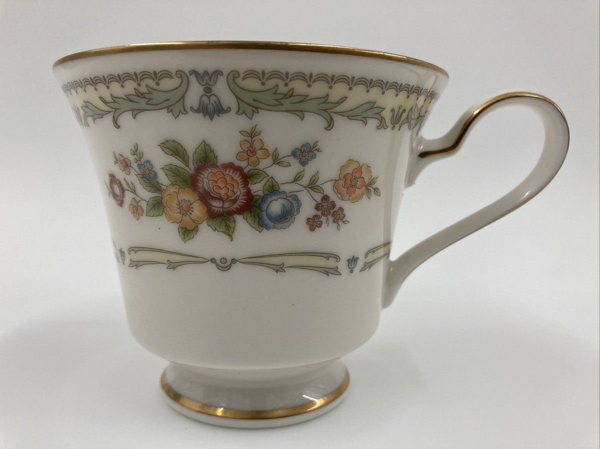 Noritake Ivory China Homage Pattern 7236 Floral Gold Rim 3-1/2” Footed Cup