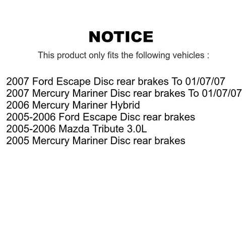Front Rear Coat Brake Rotor Ceramic Pad Drum Kit For Ford Escape Mercury Mariner - Picture 2 of 18