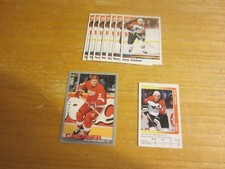 Terry Carkner Lot of 9 Trading Cards/Stickers w/1 INSERT NHL Red Wings, Flyers
