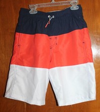 CAT  JACK Boys' Sz 12/14 SWIMMING SHORTS / TRUNKS Multi-Color Stripe perfect