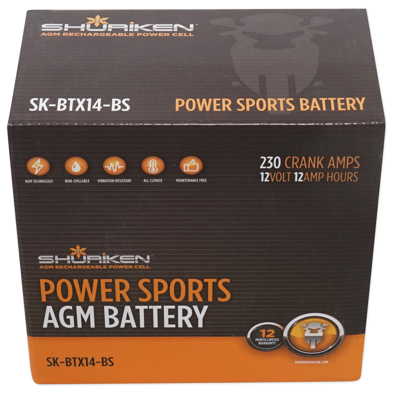 Аккумуляторная батарея Metra SK-BTX14-BS AGM мощностью 230 CCA для лодок квадроцикловUTVтележекмотоциклов