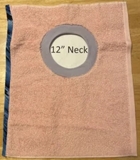 Bib 12" Neck Pull Over Head T-Shirt Special Needs Drool Cotton towel pink