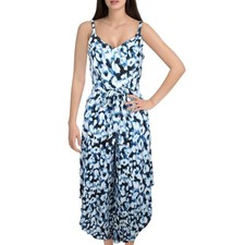 NWT Vince Camuto Tie-Front Flowy Jumpsuit   Blue/White, Women  s XS