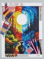 5D Diamond Paint Mosaic DIY Set | Sun and Moon Contrast Embroider - 30x40cm