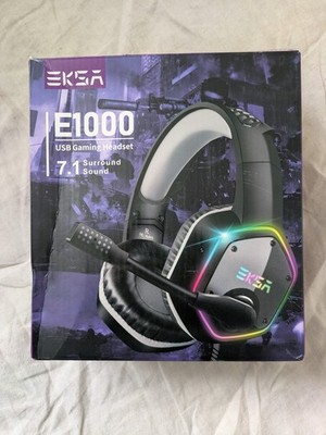 EKSA E1000 USB Gaming Headset - PS4/PS5, PC, 7.1 Surround Sound & RGB Lights