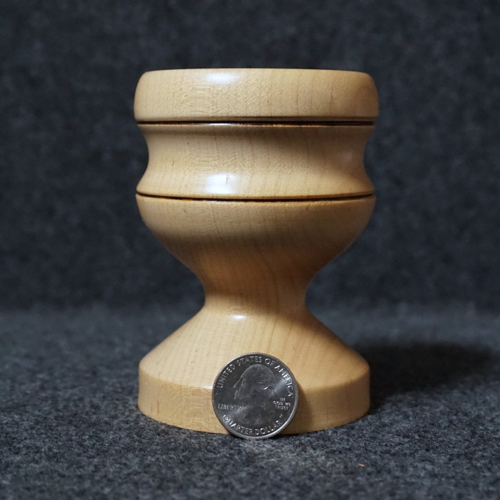 Handmade Turned Wood Decorative Small Pedestal Footed Cup Trinket Holder Maple