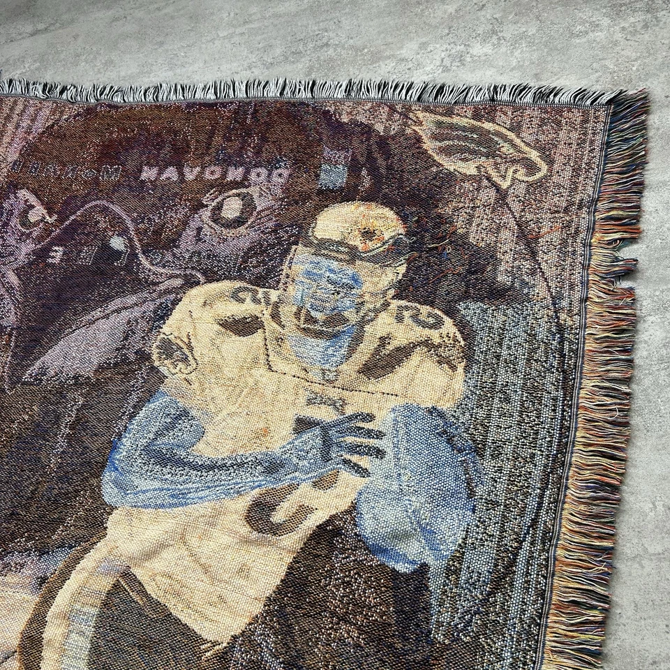 RARO DE COLECCIÓN 90S NFL PHILADELPHIA EAGLES DONOVAN ALFOMBRA ALFOMBRA TAPETE TAMAÑO 59 x 45 pulgadas Foto 4 de 4