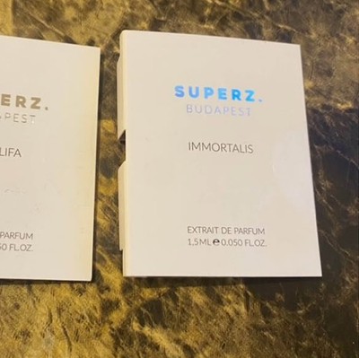 Superz Budapest Immortalis 0.06 fl oz. New w/card Extarit de parfum Sample