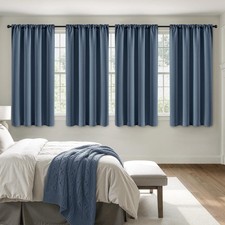 Blackout Curtains 4 Panels Sets Stone Blue 72 Inch Length, Top and Bottom Rod...