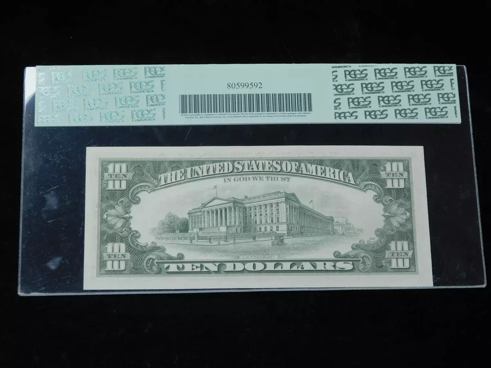 1981 $10 Federal Reserve Note - PCGS 66PPQ Offset Overprint Mint Error - Image 2 of 4