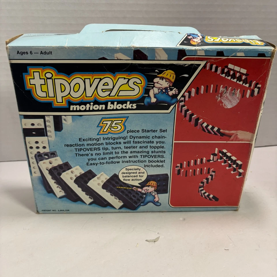 Vintage TipOvers Motion Blocks - 75 Pieces w/ Original Box, 1977 - Image 3 of 4