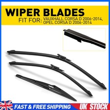Front + Rear Windscreen Wiper Blade Fits For Vauxhall Opel Corsa D 2006-2014 Uk