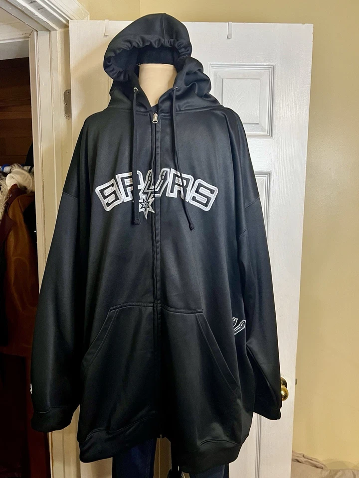 Men’s Majestic NBA Spurs Full Zip Hoodie 4XL Black  - Image 2 of 4