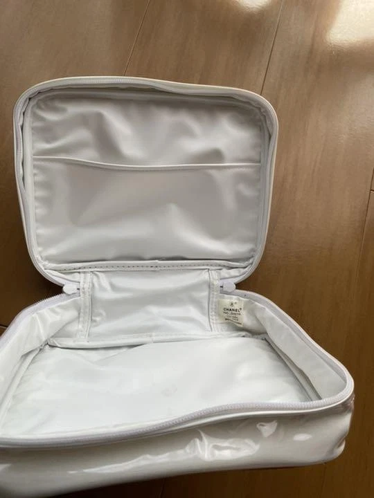 Auténtico bolso de lona de vinilo CHANEL blanco para mujer Francia 121293 Foto 4 de 4