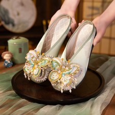 Butterfly  Tiger Embroidered Slippers Handmade