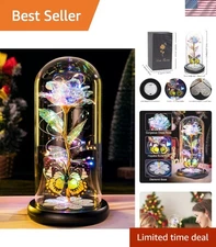 Eternal Glass Rose Gift with LED Light and Butterfly - Perfect Xmas Surprise