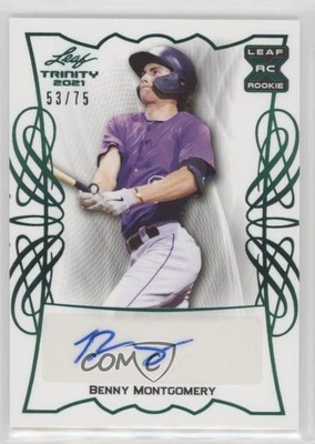 2021 Leaf Trinity Green 53/75 Benny Montgomery #BA-BM1 Auto 03j5