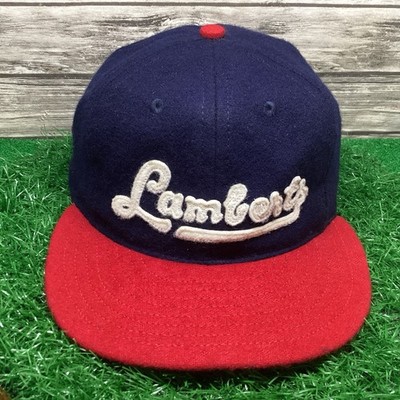 Ebbets Field Flannels Baseball Hat Cap Blue Red Lamberts Team Leather Strap USA