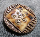 Vintage Antique Victorian Metal Facet & Celluloid Button FANCY Design — photo 2