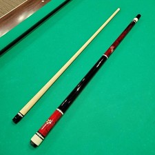 Red and Black Wooden Billiard Cue, Standard Size 0126
