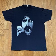 Vintage 80  s Frank Zappa T- Shirt Screen Stats Single stitch Size L