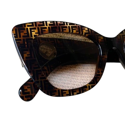 Fendi Brown & Black Havana Sunglasses, “Modern Cat Eye” | eBay display picture 2