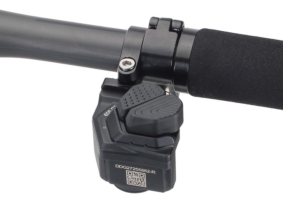 Wheeltop OX2.0 shifter mounted on flat handlebar close-up