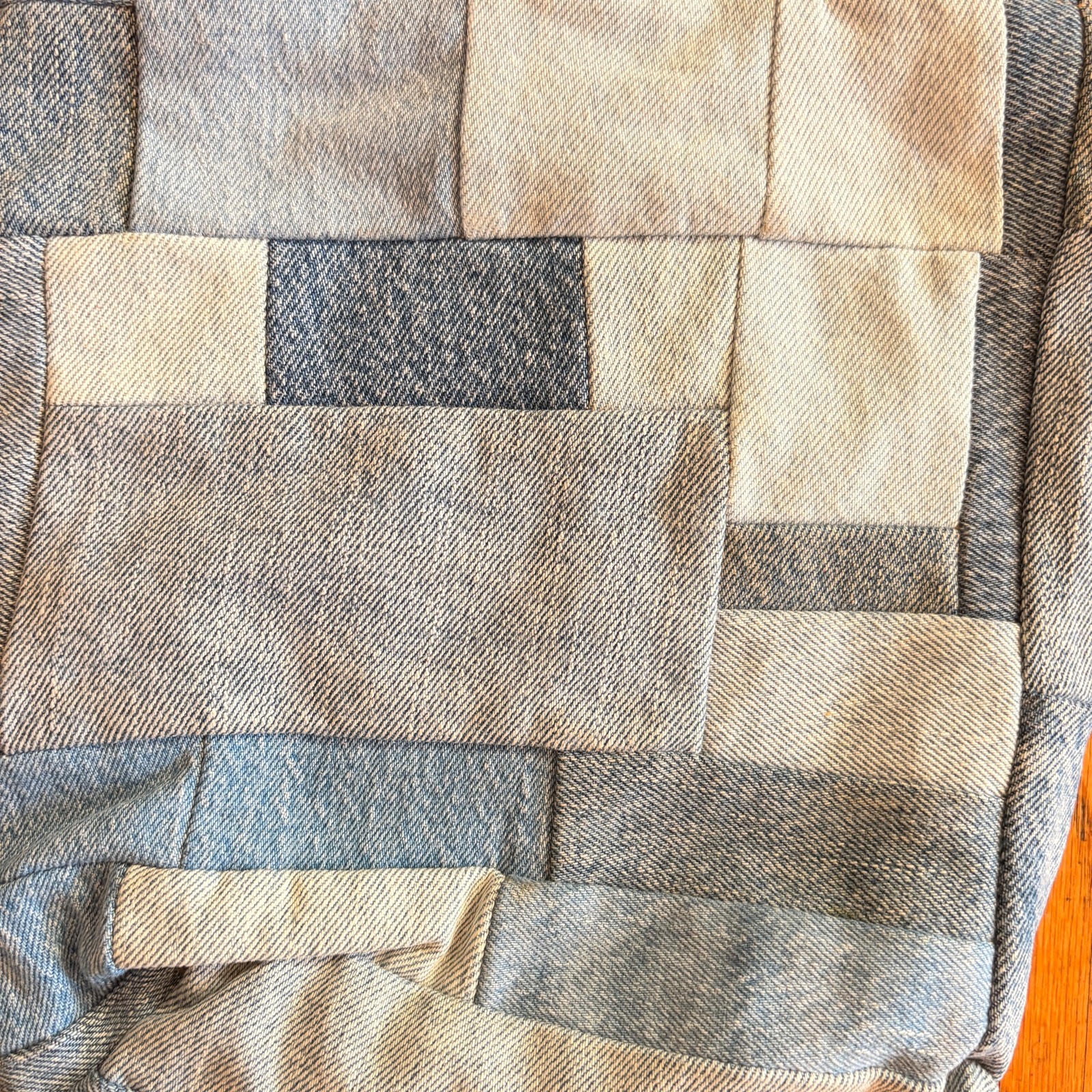 Handmade Patchwork Mixed Denim Mini Tote Bag Made… - image 4