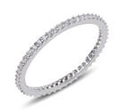 Dainty 1.5mm CZ Stack Eternity Wedding Band 925 Sterling Silver Ring Size 7 — photo 8