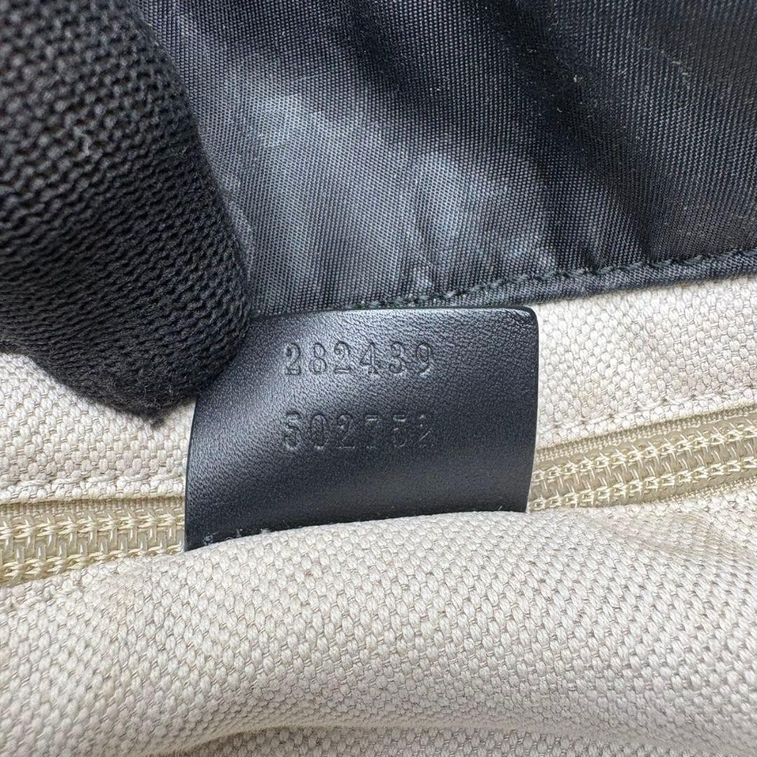 GUCCI GG Canvas Tote Bag Black Nylon Shoulder Handbag Authentic Excellent Condi thumbnail 9