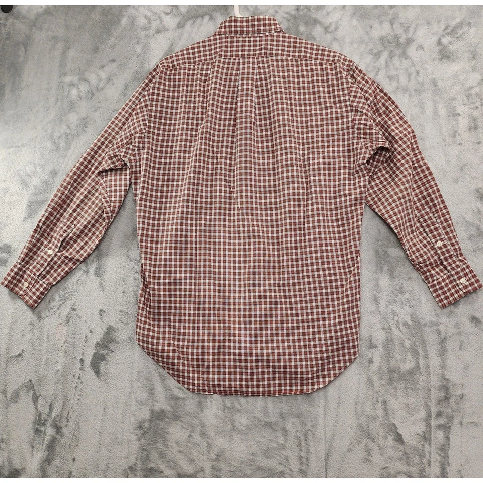 Camisa masculina vintage Ralph Lauren xadrez verde vermelha Blake algodão mangas compridas - Imagem 4 de 4