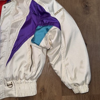 Womens Descente Ski Jacket Snow Coat Pearl White Retro Ski Bunny