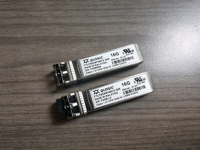 (Lot of 2) QLOGIC 16Gb LC MMF SFP+ Transceiver Module 850nm FTLF8529P4BCV-QM
