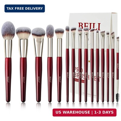 BEILI Makeup Brushes 15Pcs Professional Eyeshadow Brush Set Premium Synthetic Ma