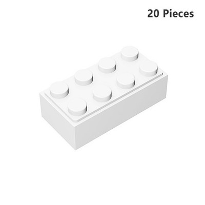 3001 Brick 2X4 White Bricks 20 Pieces Bricks, Pieces & Parts 100% Compatible