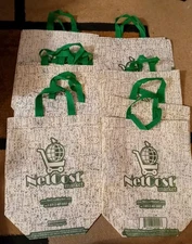 Lot of 10 grocery reusable shopping tote bags NetCostmarket print green