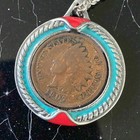 Vintage 1907 Indian Head Penny Pendant Necklace signed 2013 FCM — photo 1