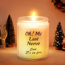 Christmas Scented Candles Gifts for Women with Color Sensor Light, Funny My Last