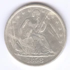 1858-O Seated Liberty Silver Half Dollar + SILVER + Circulated + No Reserve!