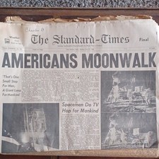 The Standard-Times July 21, 1969 Apollo Moon Landing Historic Newspaper