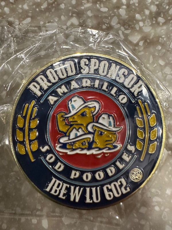 IBEW Local 602 Challenge Coin Amarillo Sod Poodles Texas New Mexico Oklahoma
