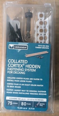 Collated Cortex Hidden Fastening System for Veranda Decking 2-1/2'' Timber Brown