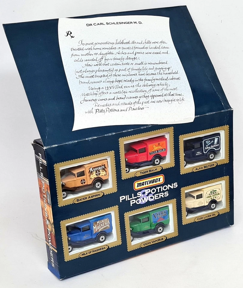 Matchbox Vintage MB914 Model A Ford Van Set Pills Potions Etc Diecast Model Vans - Image 2 of 4