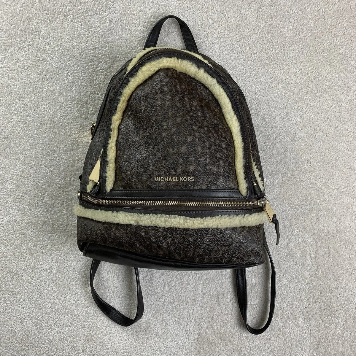 Michael Kors Black Faux Fur Mini Backpack with Silver Zippers FZ1328010_8.jpg?v=1734033628 main image 2