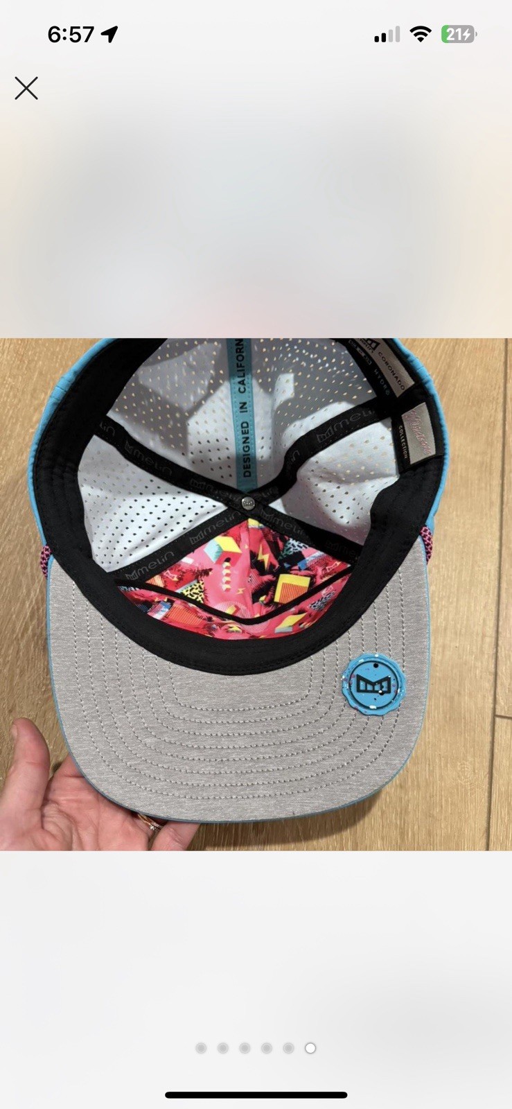 MELIN Hydro Coronado Drip Hat Cap Lagoon Blue SZ 58 cm RARE 🔥 image 10