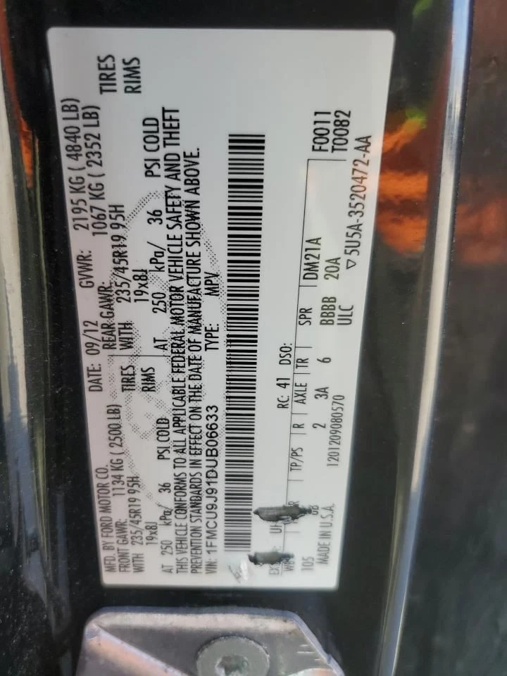 2013 福特 Escape 左前轴轴 2.0L 4WD 二手原始设备制造商零件 447-03159L — 第 2/4 张图片