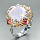 Handmade 6 ct Natural Lavender Quartz Ring 925 Sterling Silver Size 7.5 /R468559