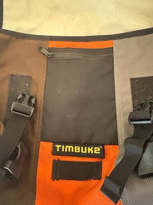 VTG Timbuk2 Classic Small Messenger Bag Orange Brown 20”x12” Great